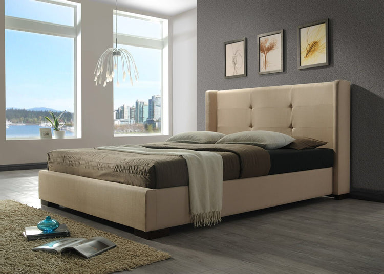 Ophelia Cube Wingback frame bed with ottoman and mattress options