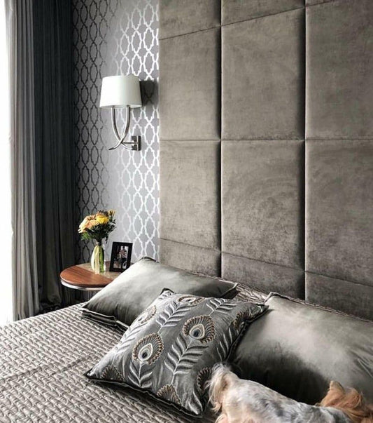 Custom Cube Fabric Upholstered Wall Panels for Headboard Design