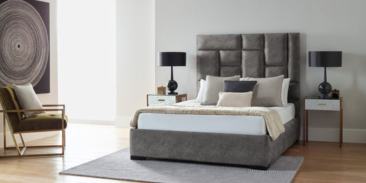 Carol Upholstered frame bed with ottoman and mattress options