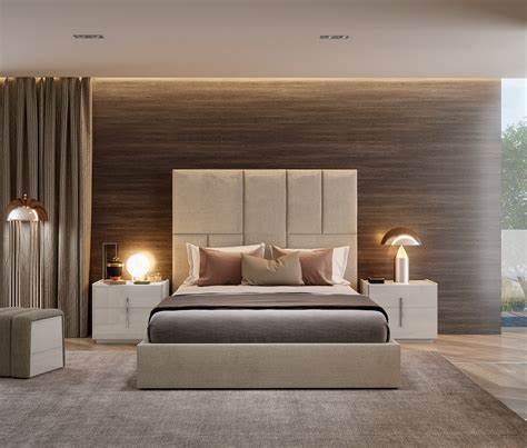 Chanel Opulent upholstered frame bed with ottoman and mattress options