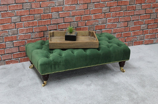 Elena Chesterfield Upholstered Footstool