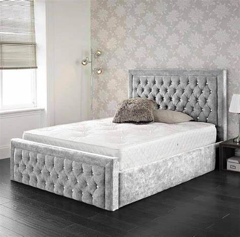 Harriet Chesterfield Upholstered frame bed with ottoman and mattress options