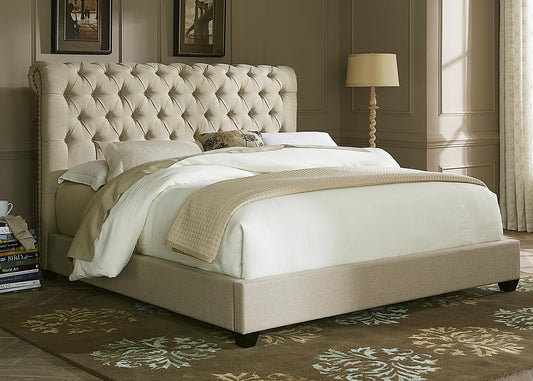 Sarah Chesterfield Sleigh bed with ottoman and mattress options