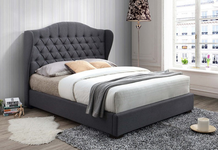 Alister Chesterfield Wingback frame bed with ottoman and mattress options